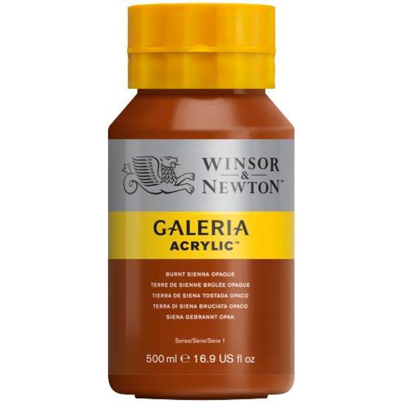 WN Galeria 500ml 077 Burnt sienna opaque (1), 500ml akryyliväri