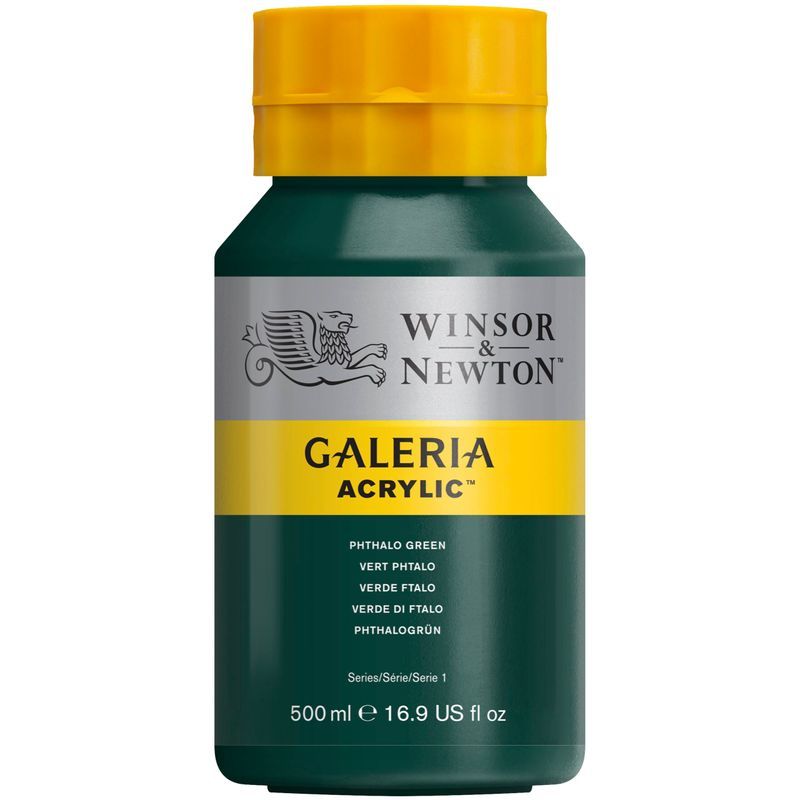WN Galeria 500ml 522 Phthalo green (1), 500ml akryyliväri
