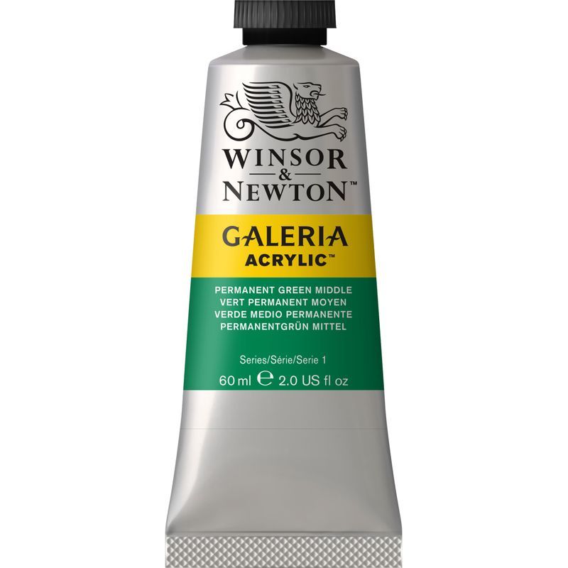 WN Galeria 60ml 484 Permanent green middle (1), 60ml akryyliväri