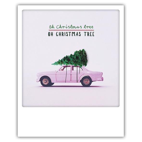 Postikortti joulu Pickmotion - Oh christmas tree, auto ja kuusi