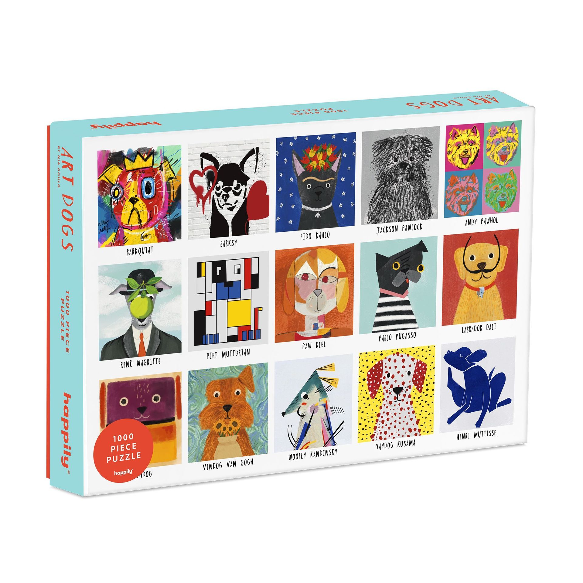 Palapeli 1000 palaa Happily Puzzles - Art Dogs