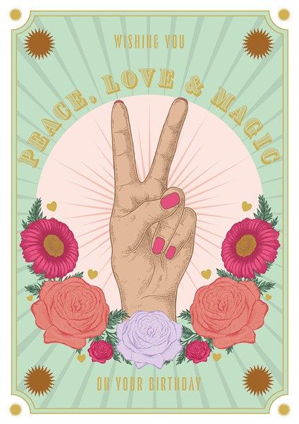 2-osainen kortti The Art File - Peace, Love & Magic