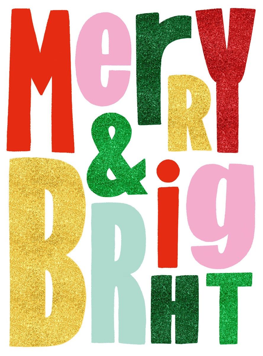 2-osainen joulukortti The Art File - Merry & Bright