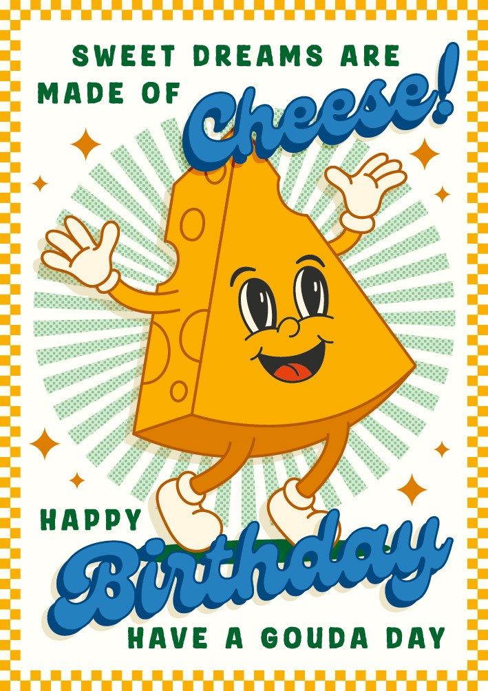 2-osainen kortti The Art File - Cheese birthday
