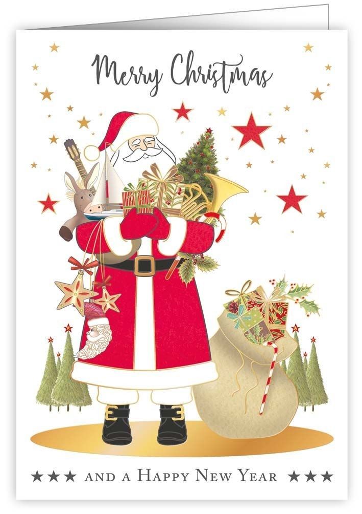 2-osainen kortti joulu Quire - Joulupukki, Merry Christmas