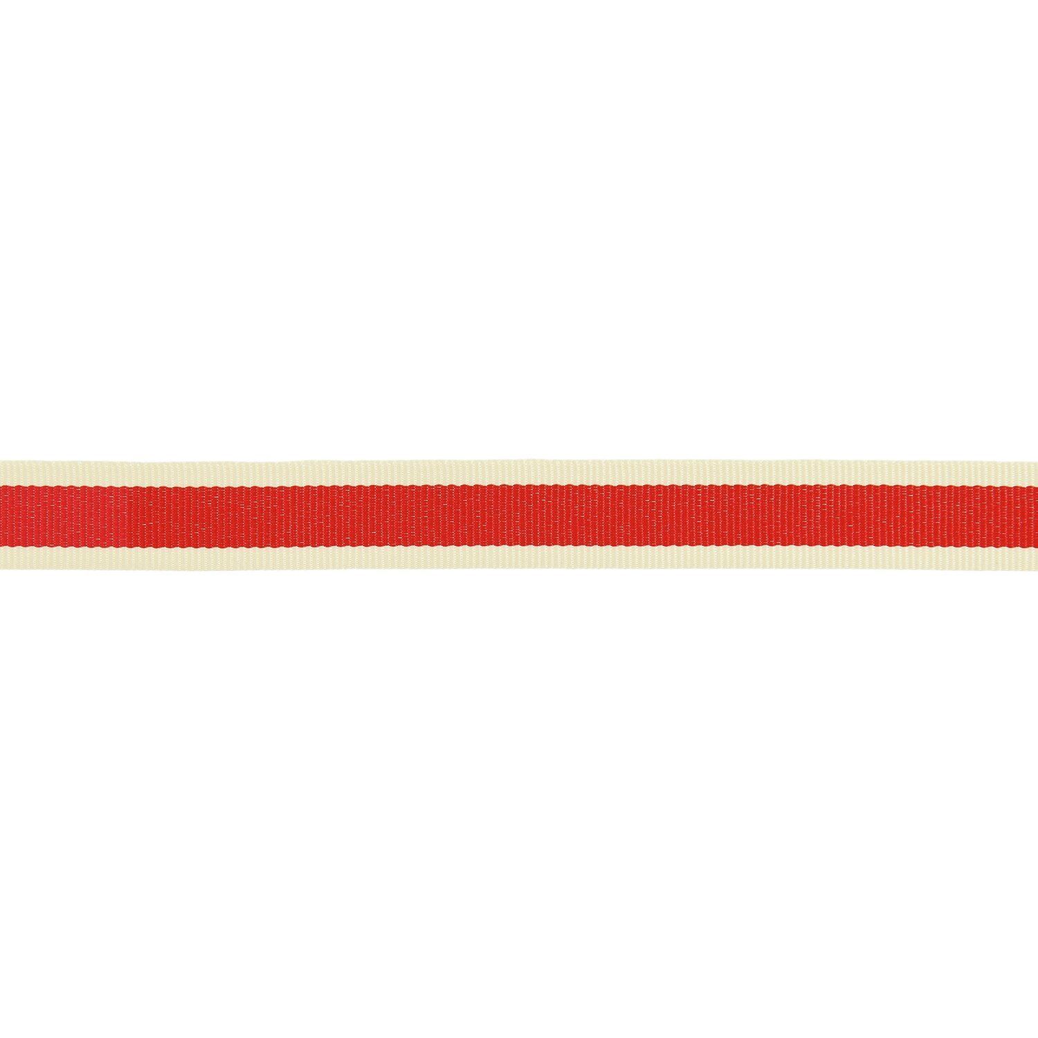 RICO lahjanauha 15 mm x 3 m kaksoisraidat punainen kermanvärinen