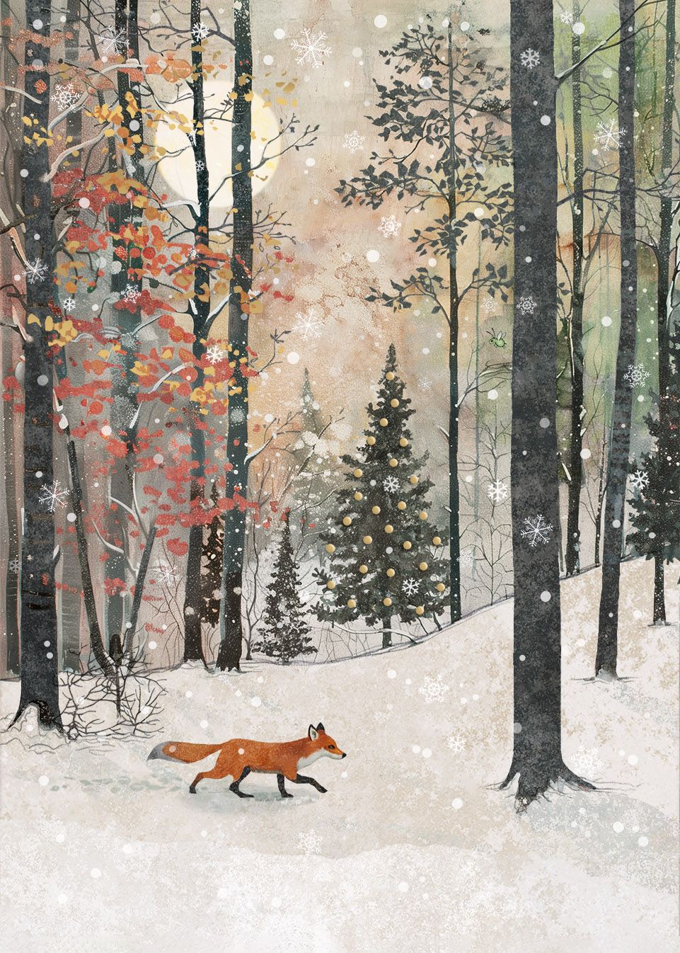2-osainen kortti joulu Bug Art - Fox Stroll