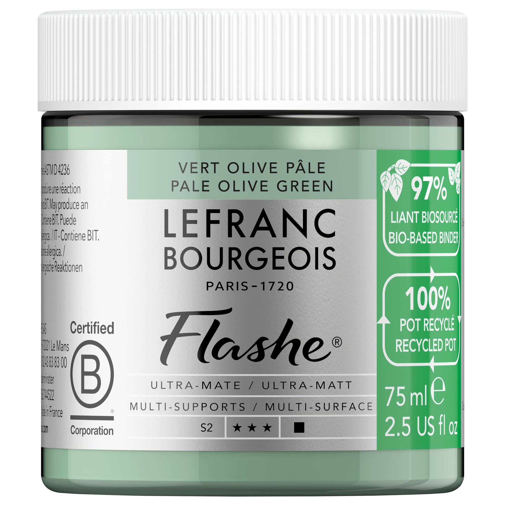 Vinyylimaali 75 ml LB Flashe BIO (848) Pale Olive Green