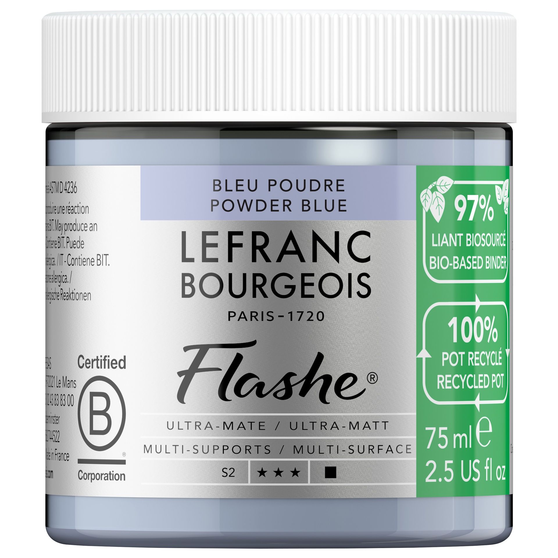 Vinyylimaali 75 ml LB Flashe BIO (870) Powder Blue