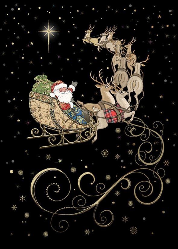 2-osainen kortti joulu Bug Art - Santa's Team
