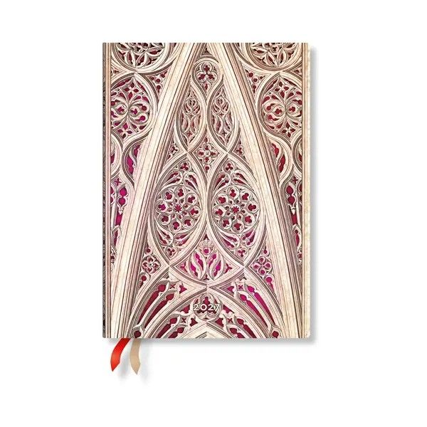 Viikkopäivyri 12 kk Midi 2027 Paperblanks - Vault of the Milan Cathedral (Burgundy)