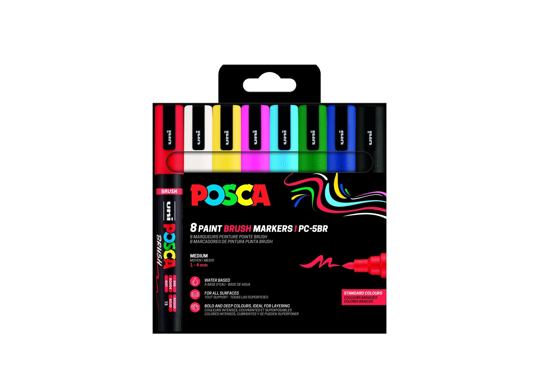 UNI POSCA Brush Marker 8 kpl PC-5BR