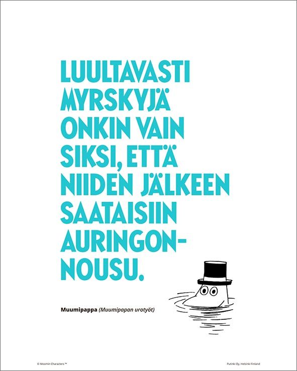 Juliste Putinki Muumi 24x30cm - Myrskyjä