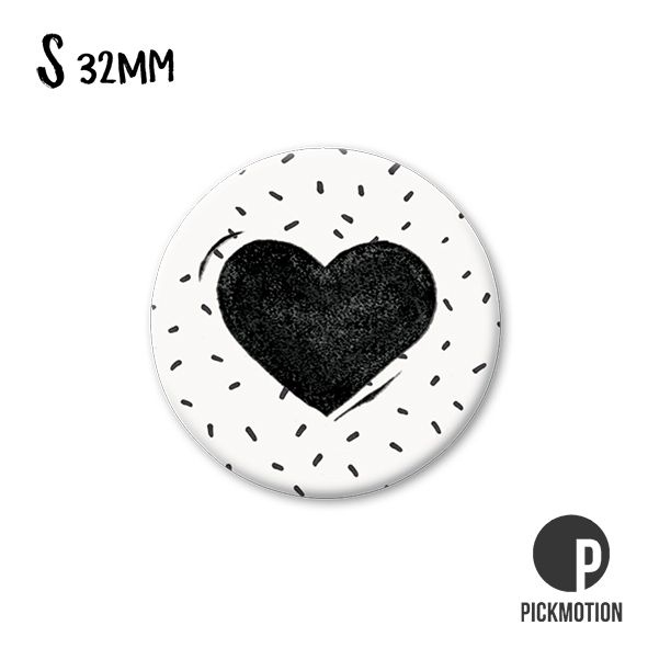 Magneetti S Pickmotion - Mustavalkoinen sydän