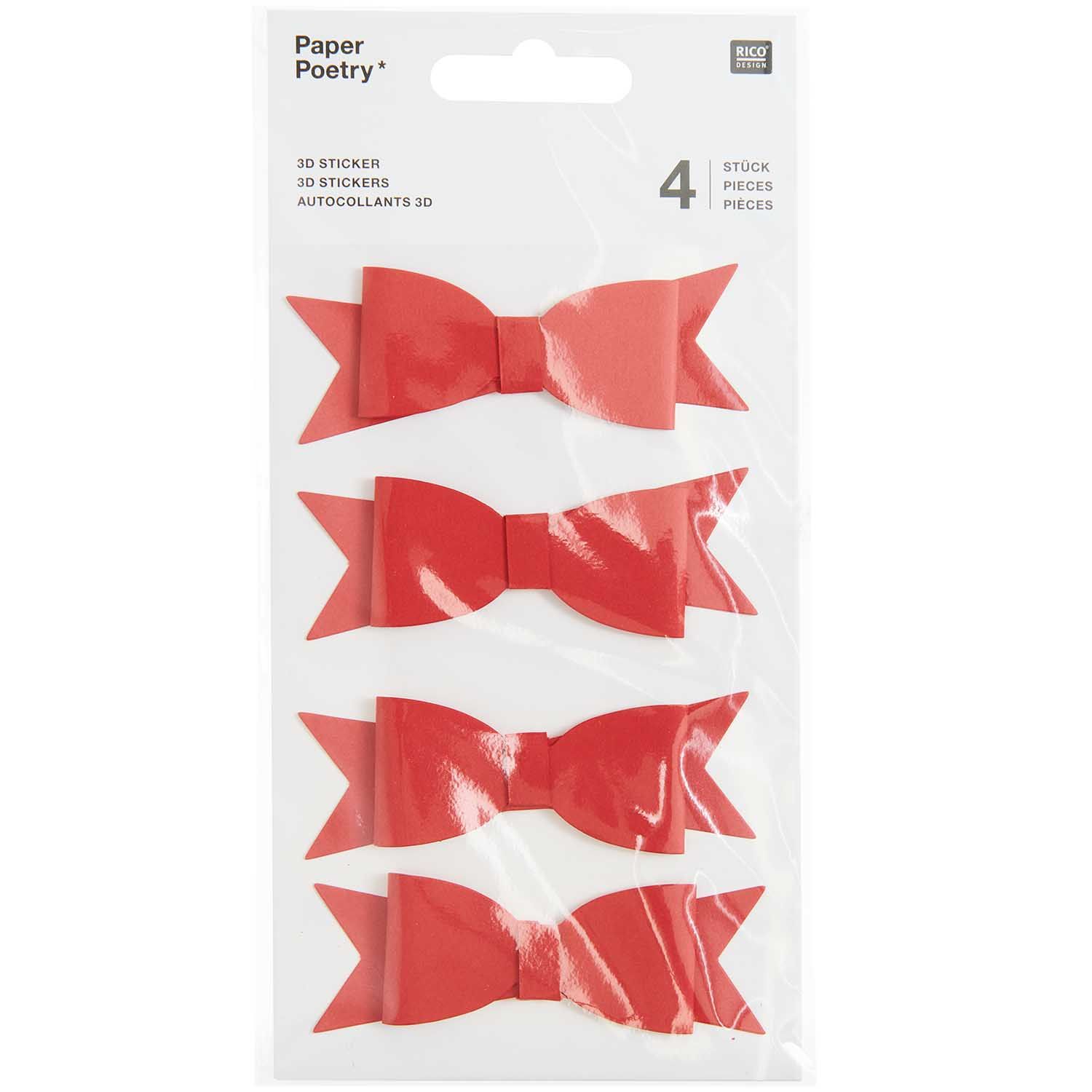 Tarrasetti Rico Design - 3D rusetit punainen