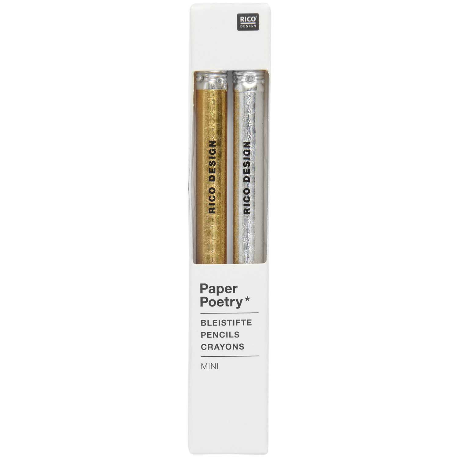 Lyijykynäsetti Paper Poetry - Mini Gold & Silver