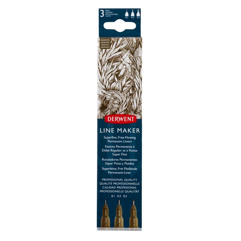 Derwent Line Maker 3 Graphite-lajitelma, 0.1, 0.3, 0.5