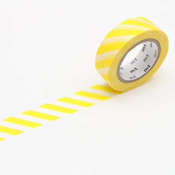 MT masking tape - stripe lemon