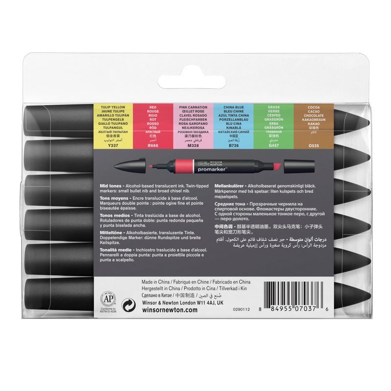 WN Promarker Mid tones 6-lajitelma
