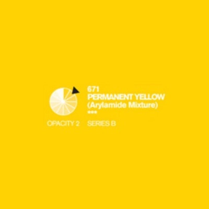 PA. DR Cryla acrylic 75ml 671 Permanent yellow (B), taiteilija-akryyliväri