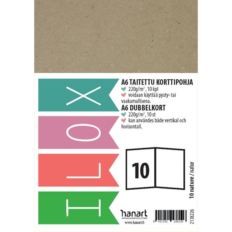 ILOX 2-os kortti A6 10kpl 220g 10 Nature