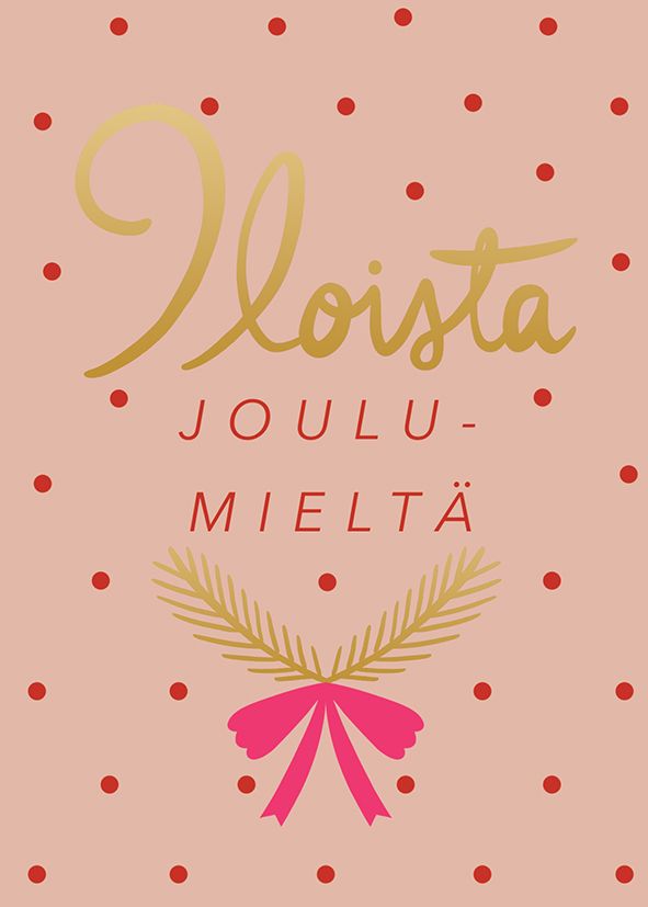 2-osainen kortti joulu Putinki Letters - Iloista joulumieltä
