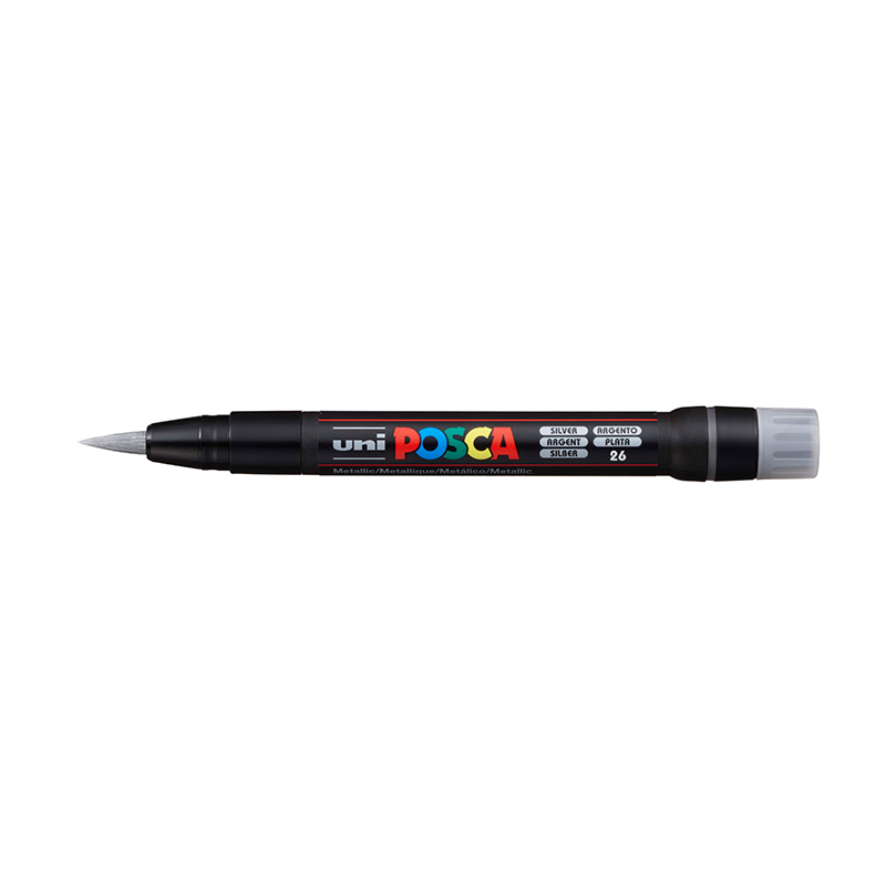 UNI POSCA Brush Marker PCF-350 8mm 26 silver, 805 sivellintussi