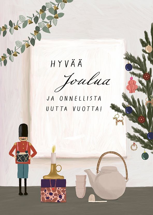 2-osainen kortti joulu Johanna Ilander - "Hyvää joulua ja onnellista uutta vuotta