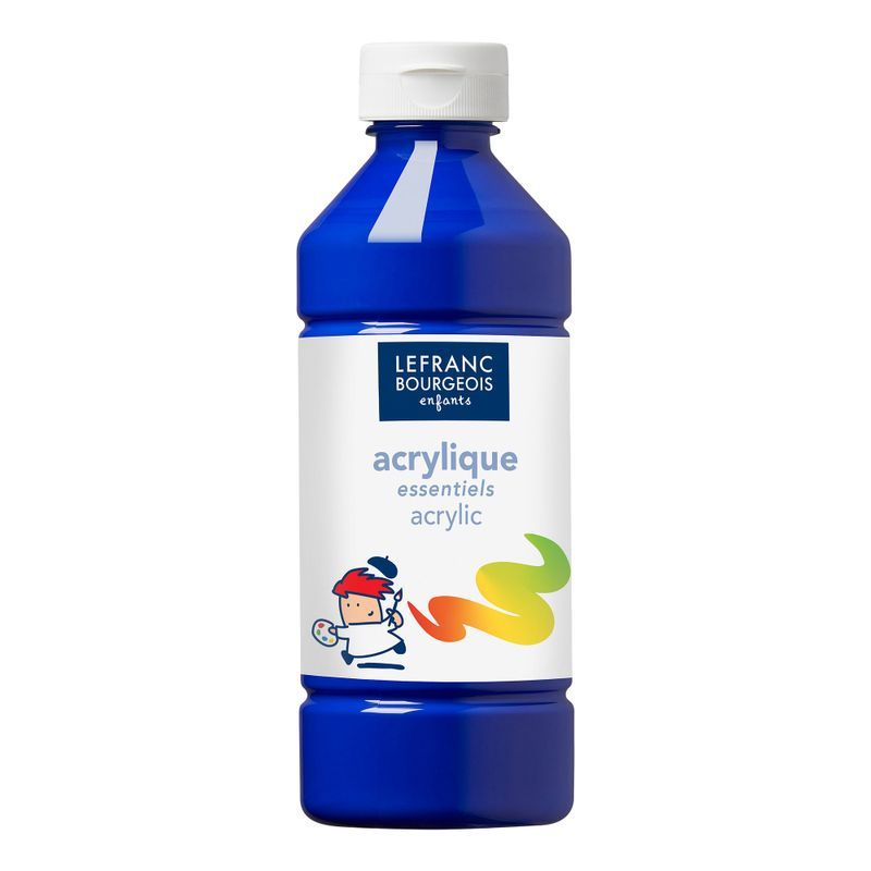 LB Acrylic 500ml 001 White, matta, matta akryyliväri