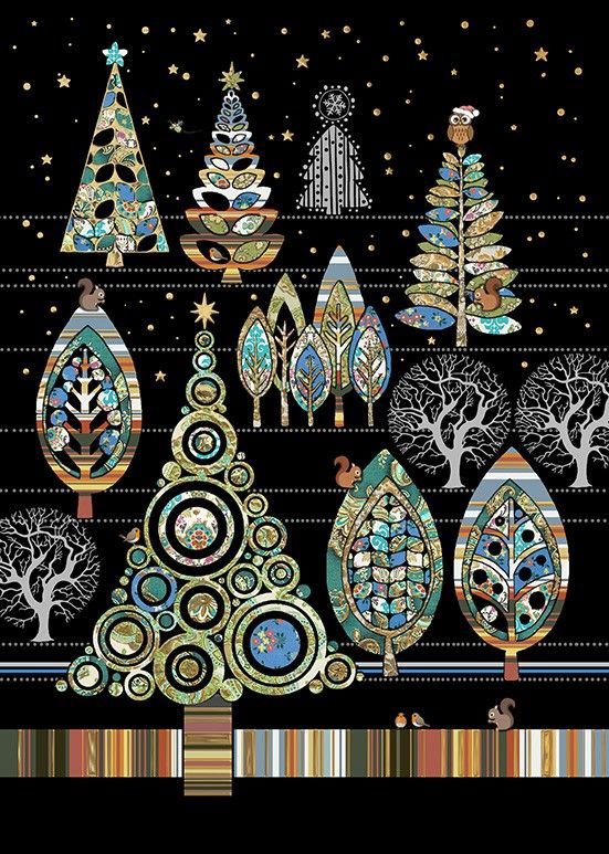 2-osainen kortti joulu Bug Art - Christmas Forest
