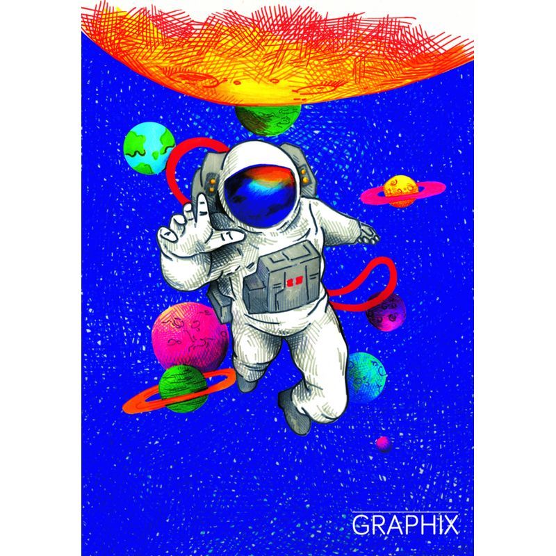 PA. Marabu Graphix Permanent 24 Hero of Galaxy, fineliner 0,5mm ja pyöreä 1-2mm