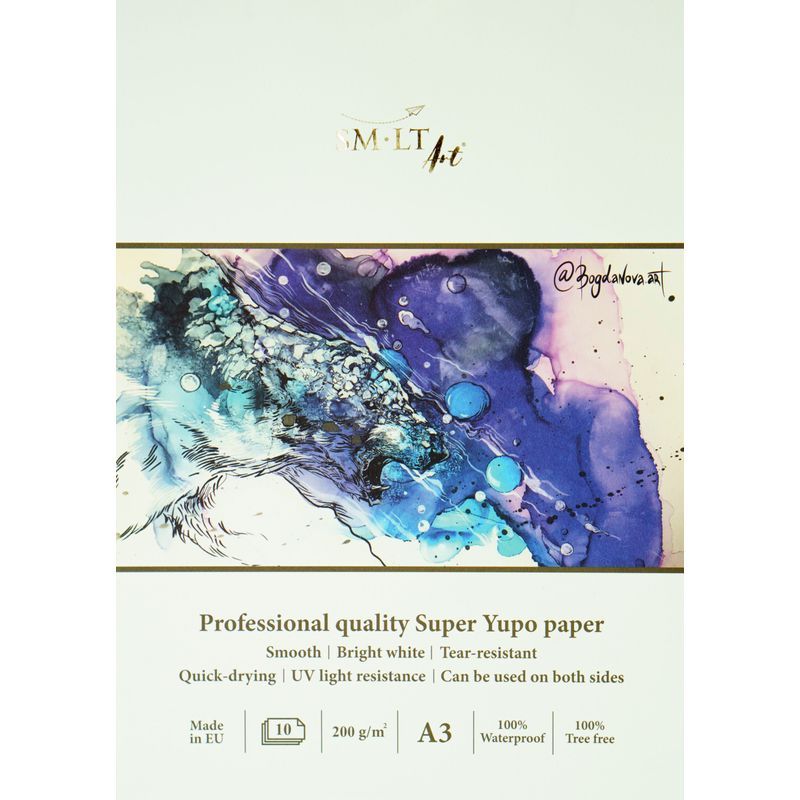 SMLT PRO Yupo-paperilehtiö 200g A4 (10), Repeytymätön, UV-suojattu
