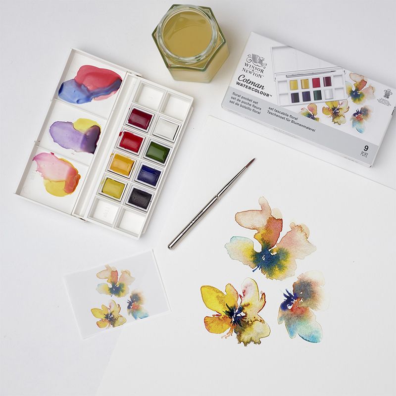 WN Cotman Pocket Floral 8 x 1/2 nappia, akvarellilajitelma