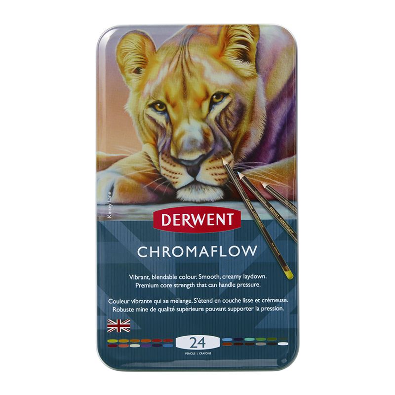 Derwent Chromaflow 24 väriä, metallirasia, värikynä