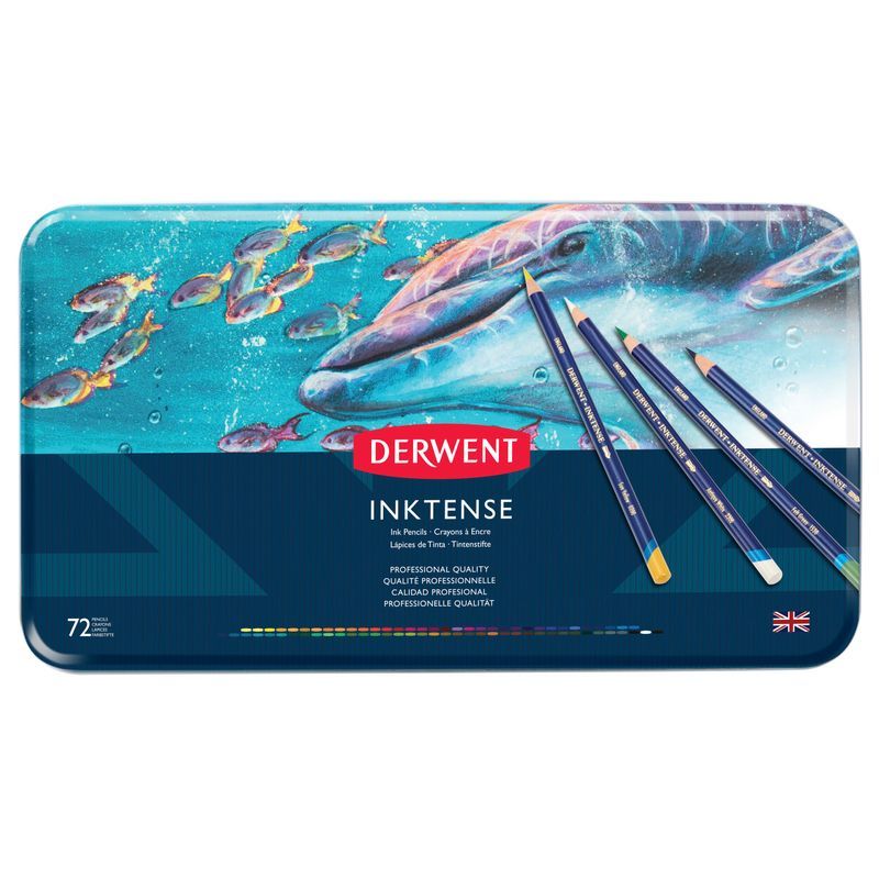 Derwent Inktense 72 mustevärikynälajitelma