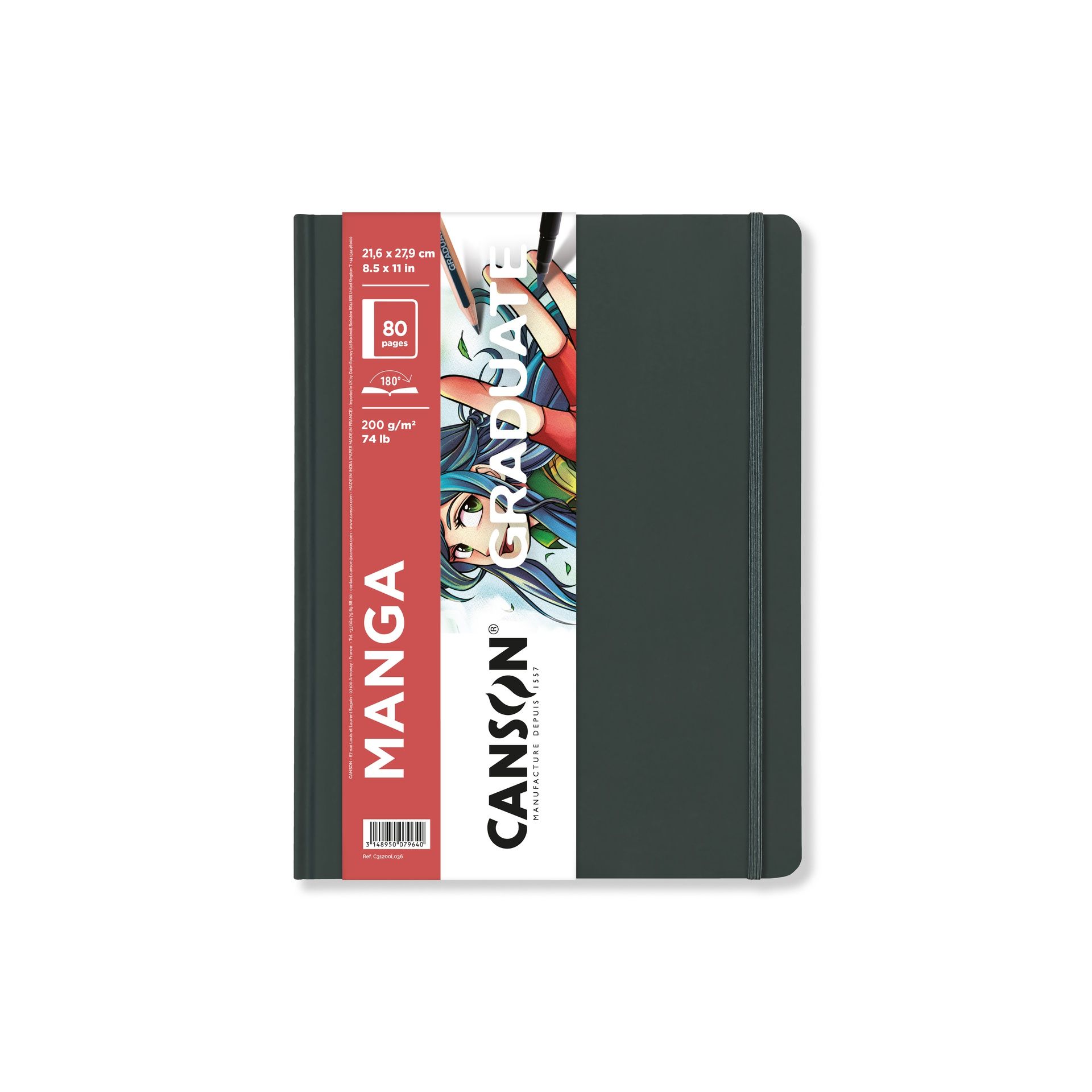 Graduate luonnoskirja Manga 21,6x27,9cm 200g(80)