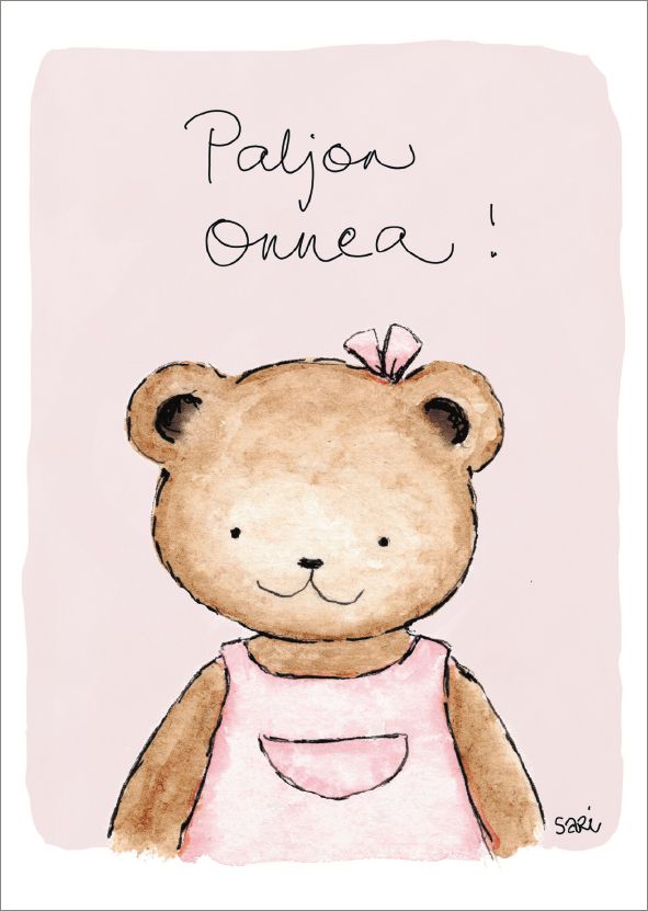 Postikortti Sari's Artwork - Paljon onnea! Nalletyttö