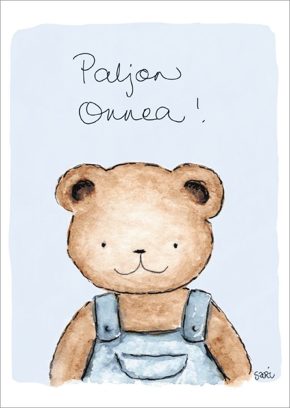Postikortti Sari's Artwork - Paljon onnea! Nallepoika