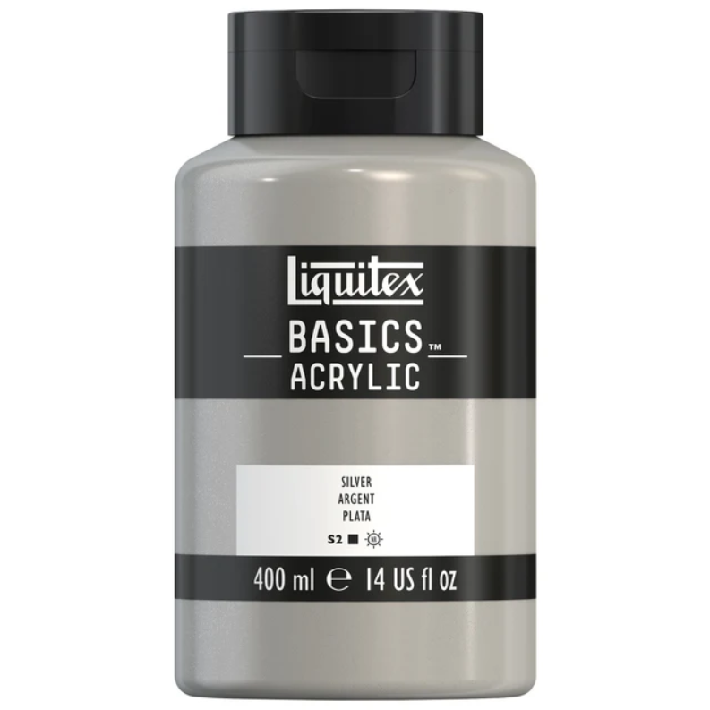 Liquitex Basics 400ml 052 Silver, akryyliväri, metallihohto