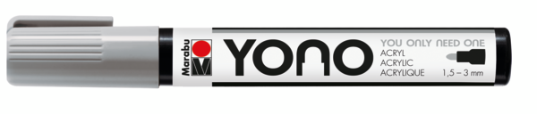 Marabu YONO Marker 1,5-3mm 078 grey, akryylimaalitussi, pyöreä kärki