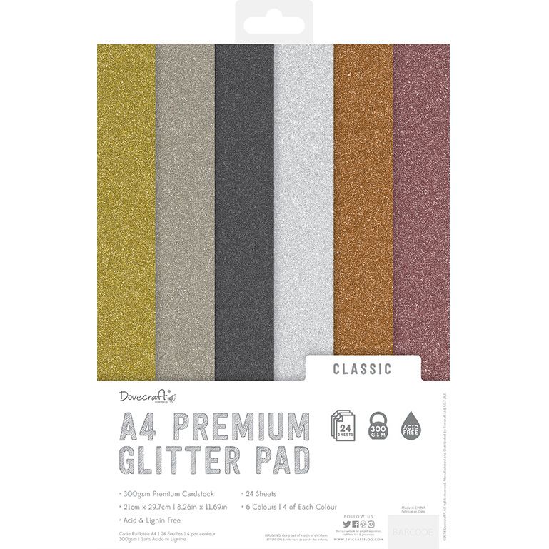 PA. DC Glitterkartonki A4 300g Classic (24) 6 vär