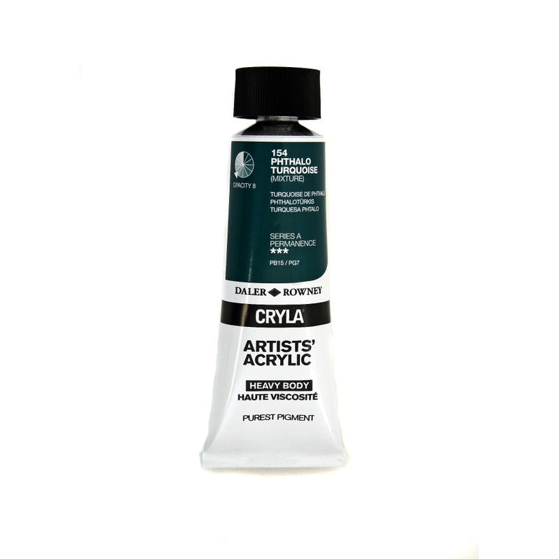 PA. DR Cryla acrylic 75ml 154 Phthalo turquoise (A, taiteilija-akryyliväri