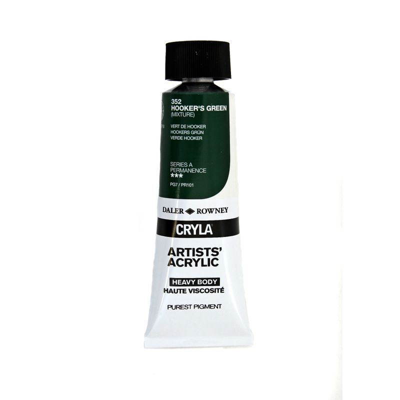 PA. DR Cryla acrylic 75ml 352 Hooker's green (A), taiteilija-akryyliväri