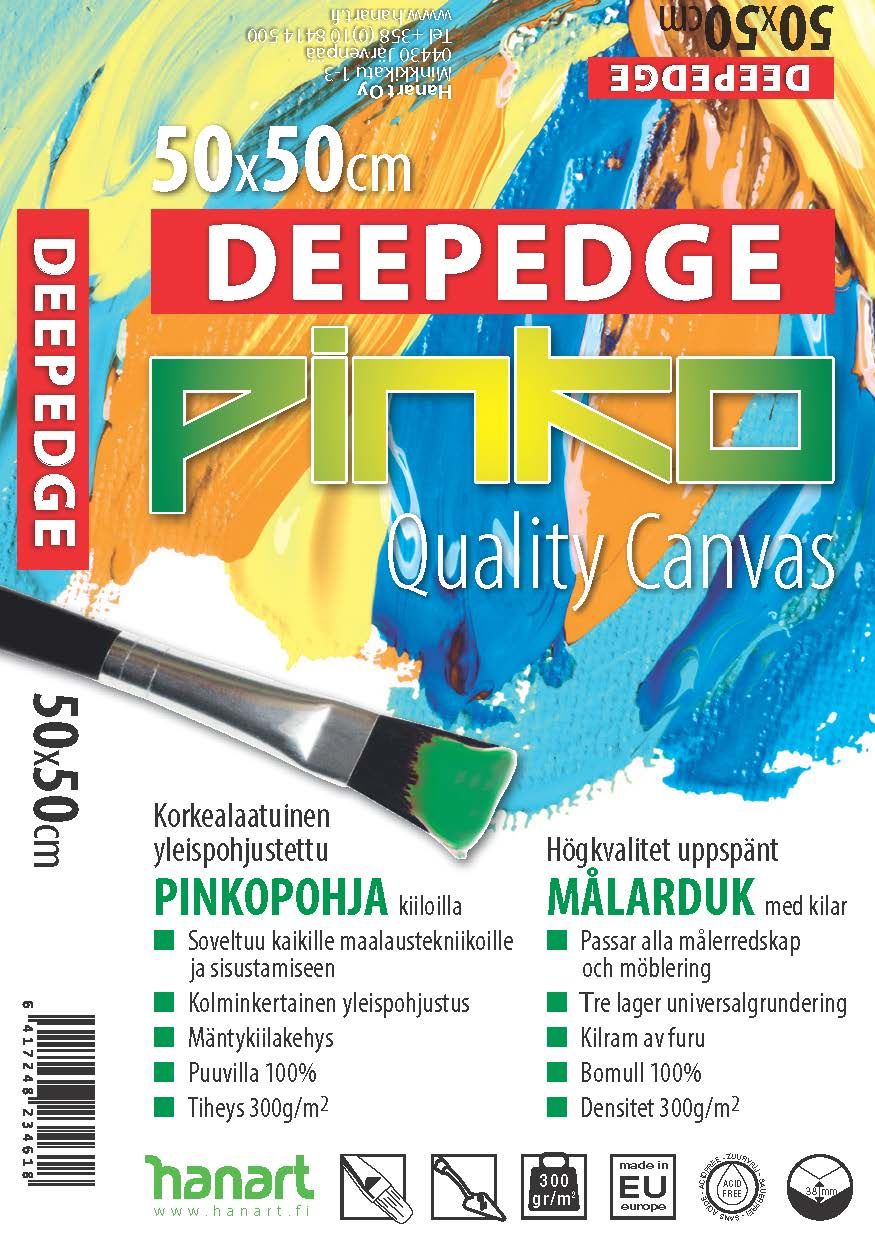 PINKO DEEPEDGE 50x50cm Maalauspohja 38mm, 100% puuvilla 300g (144)