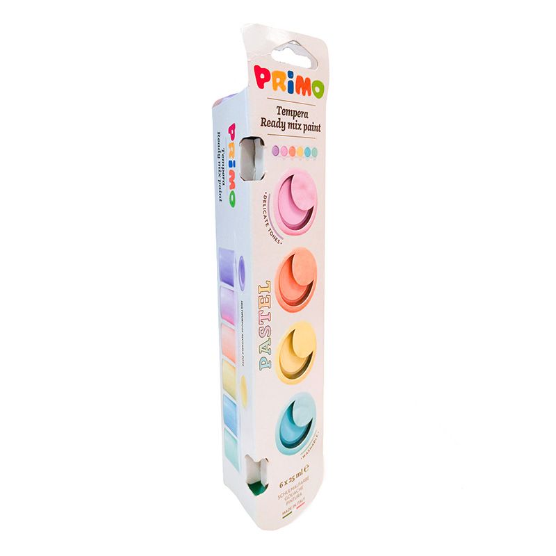 PRIMO poster paint valmisväri 6x25ml pastelli, piikkipakkaus