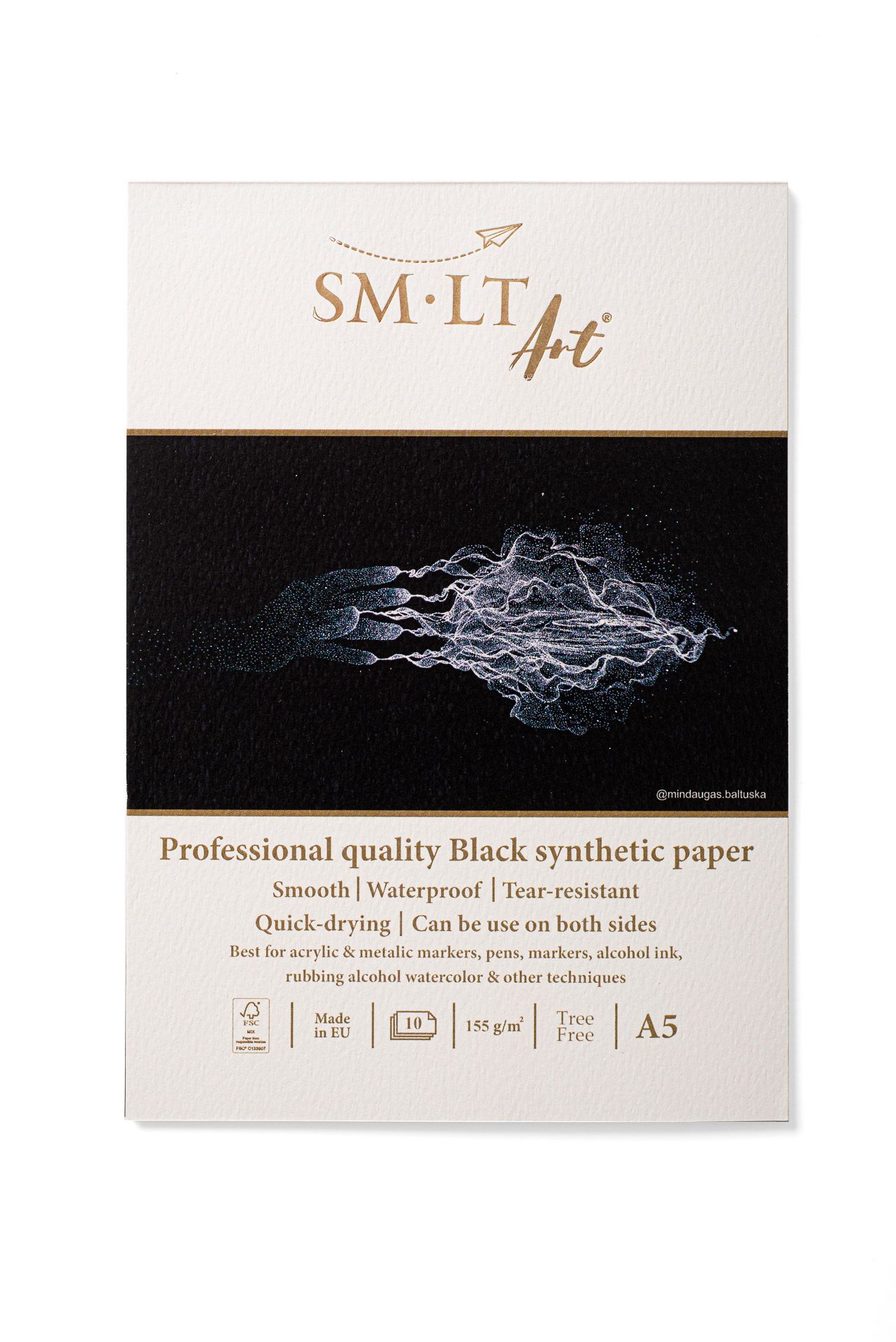 P. SMLT Pro Musta synteettinen lehtiö 155g A4 (10)