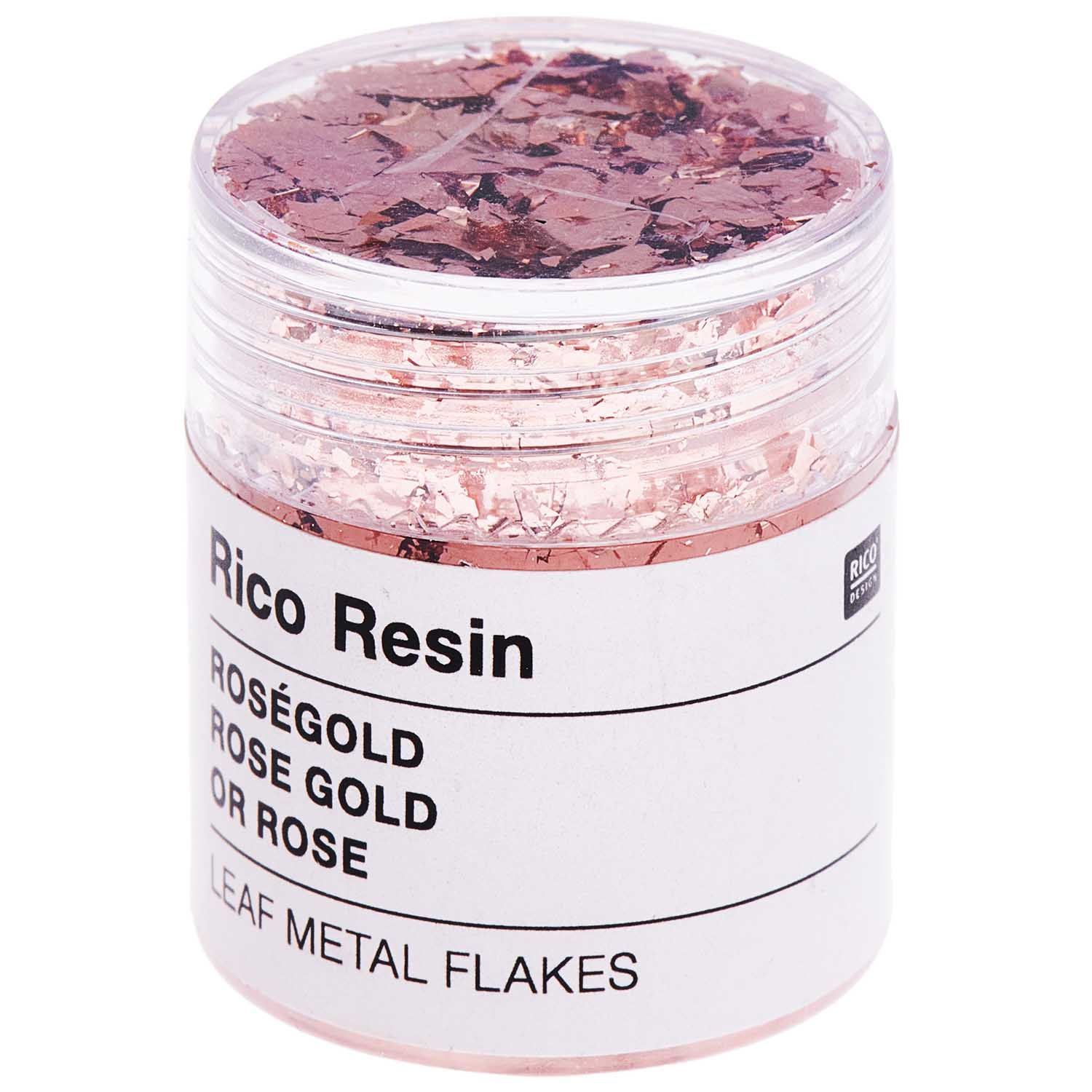 RICO lehtimetallilastu Rose Gold 0,3g hartsille, epoksihartsi resin