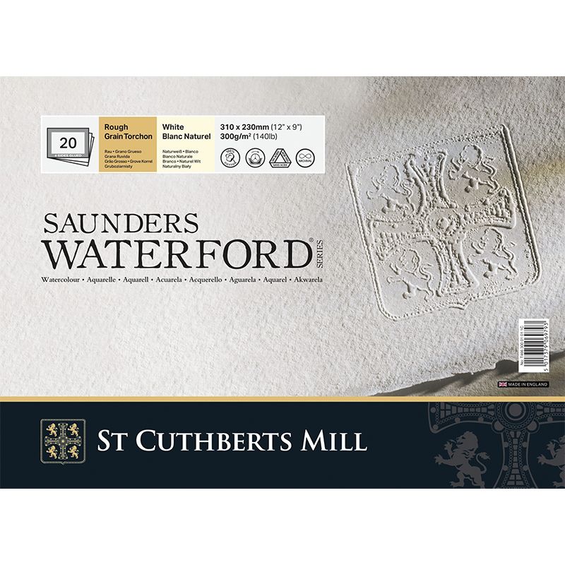 SCM Saunders lehtiö 31x23cm (20L4) K Rough, 100% Cotton Natural White