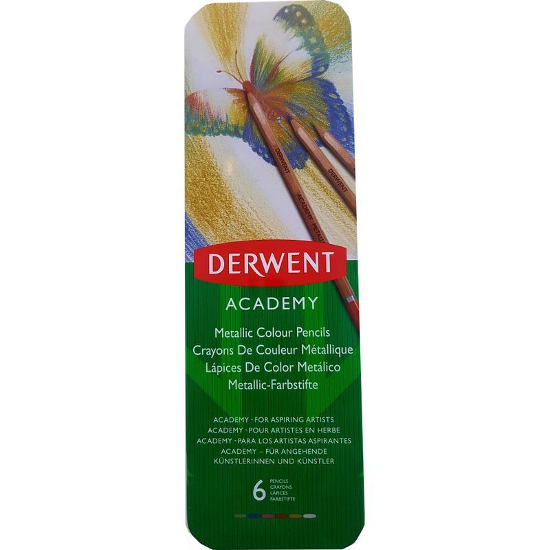 P. Derwent Academy Metallic 6 väriä, metallirasia