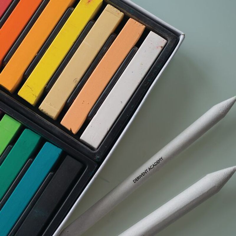 P. Derwent Academy Soft Pastels 24, Nelikulmainen, paksuus 9x9mm, pituus 65mm